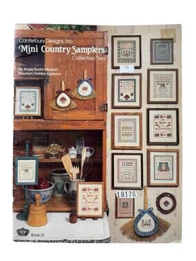 Vintage Mini Country Samplers Cross Stitch Design Booklet Sayings Cottage 1984